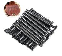 20 outils de marquage pour cuir, lot de 20 formes variées pour travaux du cuir, set de poinçonnage antidérapant pour DIY cuir, sacs, portefeuilles, ceintures, selles