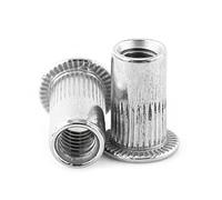 20 pack 304 en acier inoxydable M3 M4 M5 M6 M8 Écrous à rivet aveugle, inserts à tête plate, tailles assorties pour applications en bois métallique (M8)