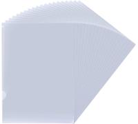 20 Pack A4 Clear Plastic File Folders With Top And Side Opening For Office Supplies (Clear)