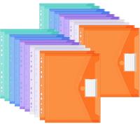 20 Pack A4 Document Folder,Waterproof Document Wallet,11 Perforated Edges With Label Pocket For Organizing Documents,Office Supplies,Homework