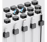 20 Pack Clips Câble, Organisateur Câble Magnetique, Organisateur de Câble avec Auto-adhésifs, Magnetic Cable Clips, Support Cable pour Maison, Bureau Cable Management