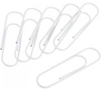 20 Pack Large Paper Clips With Vinyl Coated Paper Clips To Prevent Tears,Paper Clips For Office And Home Organization (White)