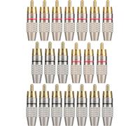 20 Pack RCA Male Solder Connectors Gold Audio Video Cable Adapter for Speaker,Wall Plate,Audio Video Receiver,Amplifiers and Sound Systems