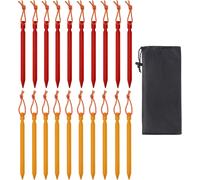 20 Pack Tent Pegs Aluminum Alloy Tent Pegs With Reflective Rope 7 Inch Storm Resistant Sand Stakes For Camping Travel Hiking