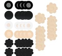 20 paires 40 pièces ruban de téton jetable pour femmes ruban de téton invisible ruban de téton jetable masque de téton invisible pétales pour fête de filles - fleurs rondes