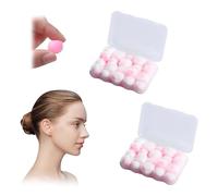 20 paires de Bouchons d'oreille réutilisables,Bouchons d'oreilles classiques,Boules quies silicone,Boules quies sommeil,Bouchon d'Oreille pour dormir,Convient pour dormir, voyager, étudier. (Rose)
