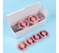 20 paires de faux cils naturels et moelleux, mélangés. Convient pour un port quotidien, style dessin animé, indispensable pour les voyages, faux cils en bandes Fibre chimique