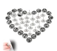 20 Paires Fermoirs Papillon, Embrayage Papillon Cravates Tie Pin Cravate Fermoir Epingle Fermoir Pins, Broches Pinces à Papillon Cravate pour l'artisanat Jewelry Making Loisirs Créatifs DIY, Argent