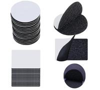20 Paires Scratch Autocollant Double Face, 5 x 5 cm Rond 4 x 6 cm Rectangle Bande Scratch Adhésive Réutilisable Sans Résidus Bande Auto-Adhésif pour Maintenir en Place Les Tapis Les Nattes