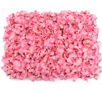 20* Panneau mural de fleurs artificielles Fond de fête Décoration de jardin de maison Panneaux muraux de fleurs Lieu de mariage Fonds de fleurs 24'x16 '' (rose, 20PCS)