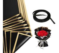 20 Papier D'Emballage De Bouquet Et 1 Rouleau De Ruban, Papier D'Emballage Étanche, Fournitures D'Emballage De Bouquet, Papier D'Emballage Simple.