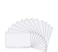 20 Paquets A7 Taille 6 Trous Pochettes Classeur en Plastique Dossiers à Glissière des Dossiers Imperméable 6 Trous Sacs Zippés à Feuilles Mobiles pour Documents Cahiers Cartes (12 PC)