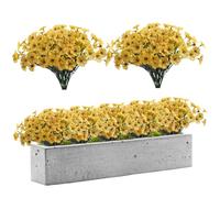 20 Paquets Fleurs Jaune Fausses UV résistantes à décoration Artificielle Fleurs de Soie sans fondu Arrangement Floral de Bricolage en Plastique Fausse Fleur pour Le Porche Avant, Jardin, boîte