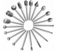 20 pc Lime rotative à Bois en Acier à Grande Vitesse Fraise à Bois 20 Ensembles de Limes à Bois Argent