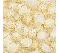 20 pcs 4 cm Paillettes Fringe Soie Mousse Fleurs DIY À La Main Artificielle Rose Têtes De Fleurs pour Mariage Tutu Décoration Tête Fleurs-Tulle-Champagne