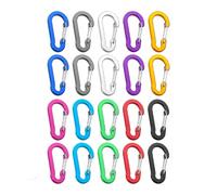20 PCS 50mm/1.96'' Multi-Usage Clips Mousqueton Porte luminium Forme D Multicolore, pour Pêche amping Vie Quotidienne Sport de Plein Air Randonnée