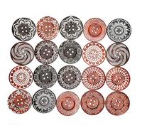 20 pcs 60mm Mixte Aléatoire Fleur Peinture Ronde 4 Trous Bois En Bois Vintage Boutons pour DIY Couture Artisanat Décorations