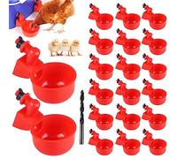 20 PCS Abreuvoir Poules Automatique,DIY Abreuvoir Poules avec Scie à Trou,Abreuvoirs Automatiques Kit Breuvoir de Poulet Volaille Automatique Abreuvoir pour Poussins Canards Oies Dindes Lapins