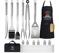 20 Pcs Accessoire Barbecue,Kit Barbecue,Ustensiles Barbecue en Ensemble de Gril en Acier Inoxydable Très épais,Ensemble Barbecue