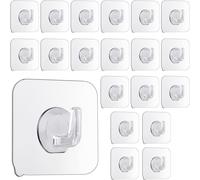 20 Pcs Adhesive Hooks Self Adhesive Hooks Plastic Self Adhesive Hooks Clear Wall Hooks For Hanging Wall Hooks No Nails For Kitchen And Bathroom Door