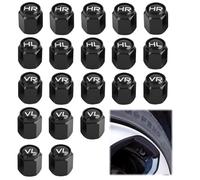 20 PCS Bouchons de Valve de Voiture en Métal - Bouchons de Valve de Pneu avec Étiquetage, Universel pour Voiture/SUV/BMW, Accessoires de Valve pour Protection & Marquage de Pneus d'Été/Hiver