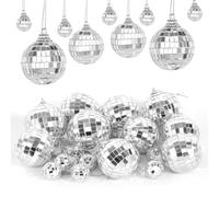 20 PCS Boules à Facettes Boule Miroir, 3 Tailles 3 CM 5 CM 6 CM Boule Pailletée Boule Disco Deco Boule à Facettes Disco Argentée, Boule Disco des Années 1970 Boules de Noël pour Fête Ornement