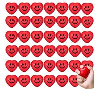 20 PCS Boules de Stress du cœur de la Saint-Valentin,Boulesde Presse de Sourire Rouge de 5cm,Boules de Mousse en Forme de cœur pour Enfants et Adultes,Favores de fête de la Saint-Valentin