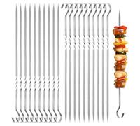 20 pcs Brochettes Barbecue, Brochettes à Viande Acier Inoxydable, BBQ Brochettes, Brochettes Métal Plat Brochettes,Légumes Pics à Brochettes, Pic a Brochette Inox, Kebab pour Brochettes Viande