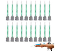 20 PCS Buse Colle bi Composant,Buses de Mélange Carrées de Pistolet à Colle AB 1:1, Buse de Mélange Époxy, Tubes Mélangeurs Statiques,Tube de Mélange AB Buses Mélangeuses pour Pistolet Adhésif AB