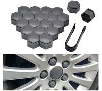 20 PCS Cache Ecrou Voitures pour Audi S4 Avant 4A 8D 8E B8 B9, Capuchons D'éCrou écrou Roue Hexagonal Boulon Ecrou Couvre Antipoussière Protecteurs,B Grey-17mm
