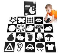 20 Pcs Carte Contraste Flash Bébé, 40 Pages Noir et Blanc Sensorielles, Cartes de Stimulation Visuelle pour 0-3 Mois, Éveil Éducatif et Apprentissage des Couleurs
