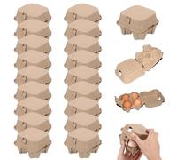 20 PCS CARTONS EGGURS 4 cellules Biodégradables Fiber Pulp Fiber Anti-Collision Boîtes d'oeuf empilables 4x4x3 en Carton Plateau d'oeuf pour la Ferme, Le supermarché, la Maison, la Caisse à œufs