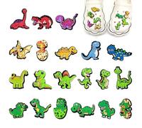 20 PCS Charmes de Chaussure, Accessoires de Chaussure, Pins Crocs de Dessin Animé, PVC Reloques de Chaussures pour Hommes et Femmes (Dinosaures)