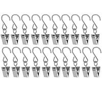 20 Pcs Clips en Acier Inoxydable Crochets Anneaux à Pince Pour Tringle à Rideau Clips de Rideaux Crochet Pour Bagues de Draperie(Argenté)