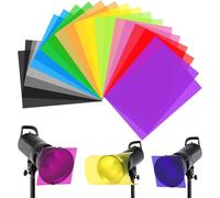 20 Pcs Colorful Cover Sheets,Gel Color Films,for Headlight,Photography,Photo Studio-LED (10 Colours)