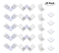 20 Pcs Connecteur de bande de LED, Connecteur ruban LED SMD 5050 3528 de couleur unique imperméable et non-imperméable