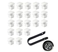 20 Pcs Couvercles de Décoration de Caches Écrous 17mm Argentés pour Voiture, Capuchons de Boulon de Roue, Protections pour Moyeu, Couvre Écrous de Pneus Hexagonaux avec Outils de Démontage (17mm)