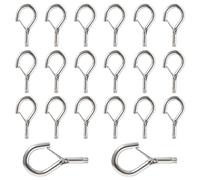 20 Pcs Crochets à Vis M6 avec Boucle à Ressort Vissable Crochet Filetage M6 | Acier Inoxydable|Empêche les Objets de Tomber|Installation Facile|pour Suspendu au Plafonds, Murs, Panneaux de Bois, Béton