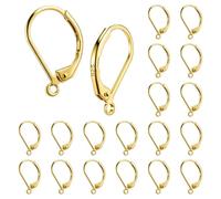 20 PCS crochets d'oreille en argent sterling 925 doré, fermoirs français à levier pour boucles pendantes, boucle inférieure intégrée, accessoires de fabrication de bijoux pour artisans et DIY