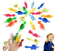 20 PCS Dinosaure Catapulte Doigt Volant, Mini Jouets de Doigt de Dinosaure de Fronde, Jouets Dinosaures Volants en Caoutchouc, Dinosaur Slingshot Finger Toys Cadeau Enfants de Noël (A)