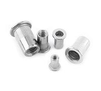 20 pcs écrous aveugles rivet m3 m4 m5 m6 m8 tête plate filetée aveugle rivet écrou 304 acier inoxydable vis à métaux, outil de réparation de fixation accessoire(M5)