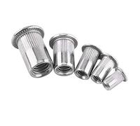 20 pcs écrous aveugles rivet m3 m4 m5 m6 m8 tête plate filetée aveugle rivet écrou 304 acier inoxydable vis à métaux, outil de réparation de fixation accessoire(M8)