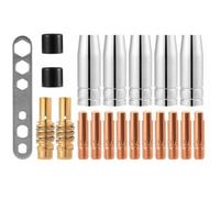 20 Pcs Embouts de Contact de Buse de Soudage 15AK MIG/MAG Ensemble de Support de Connecteur de Gaz M6 0,8x25mm