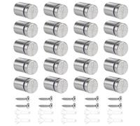 20 Pcs Entretoise de Verre, Dreamtop Entretoise Inox 19 x 25 mm avec Vis, Entretoise Pour Installation de Signalisation Décoration Murale (Argent)