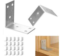 20 Pcs Equerre Metal, Equerre Fixation Charge Lourde, équerre de Fixation en Métal, Equerre d'assemblage Angle 90 Degrés Droit, Support en Forme de L pour Fixation Bois Meubles, 52x52mm