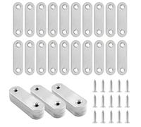 20 Pcs Equerre Plate Metal, Equerre Metal, Connecteurs Plats-60 x 15 mm | Supports d'Angle Plats en Acier Inoxydable, Équerre de Fixation Droit Plats, Pattes d'assemblage pour Chaises Meubles Bois