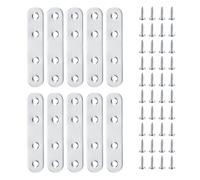 20 Pcs Equerre Plate Metal, Equerre Metal, Connecteurs Plats en Acier Inoxydable, Supports d'Angle Plats, Équerre de Fixation Droit Plats, Pattes d'assemblage pour Chaises Meubles Bois(80 x 17 mm)