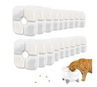 20 PCS Filtre Fontaine Eau Chat Compatible avec avec 2 Tuyaux, Filtre Fontaine avec La Résine et Charbon Actif, Filtre Fontaine Eau Chat pour Une Fontaine à Eau de 2,5 L-3L