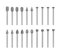 20 PCS Fraise Carbure, Jeu de Fraises Dures Rotatives, Fraises Rotatives Compatible avec Dremel, Outil Rotatif avec Tige de 1/8’ pour la Gravure, Polissage des Métaux, Perçage