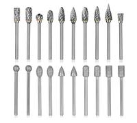 20 Pcs Fraises en Carbure avec Tige de 3 mm pour Dremel Accessoires, Fraise Carbure Rotative à Double Coupe pour Perceuse, Métal, Bois, Coupe, Perçage, Meulage, Sculpture, Gravure